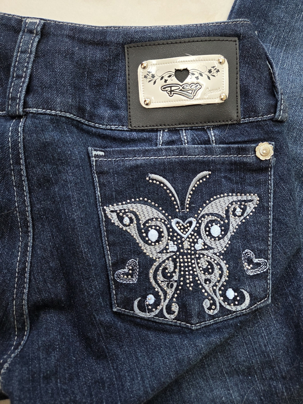 Replay Dark Blue Embellished Butterfly Women’s Jeans